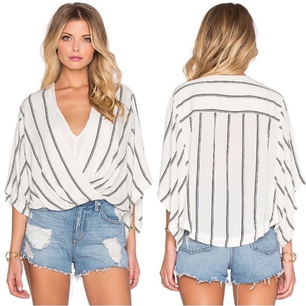 Free People Sleepy Time Top in Pearl Combo M